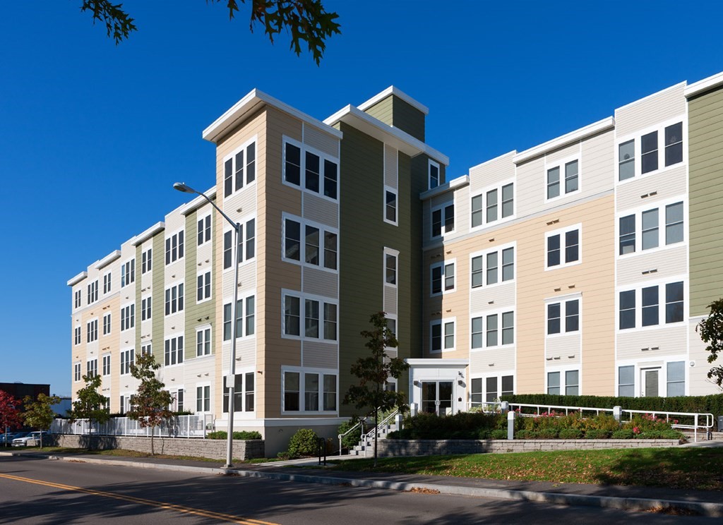 a front view of a building