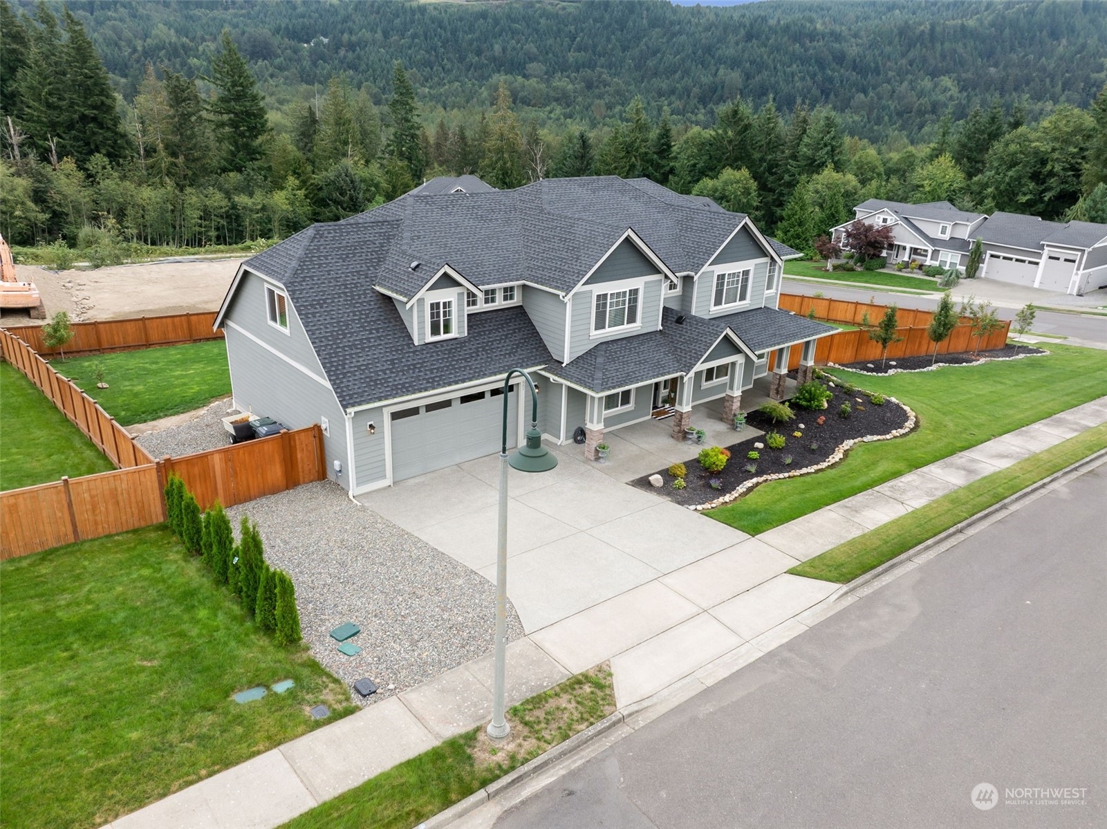 an aerial view of a house