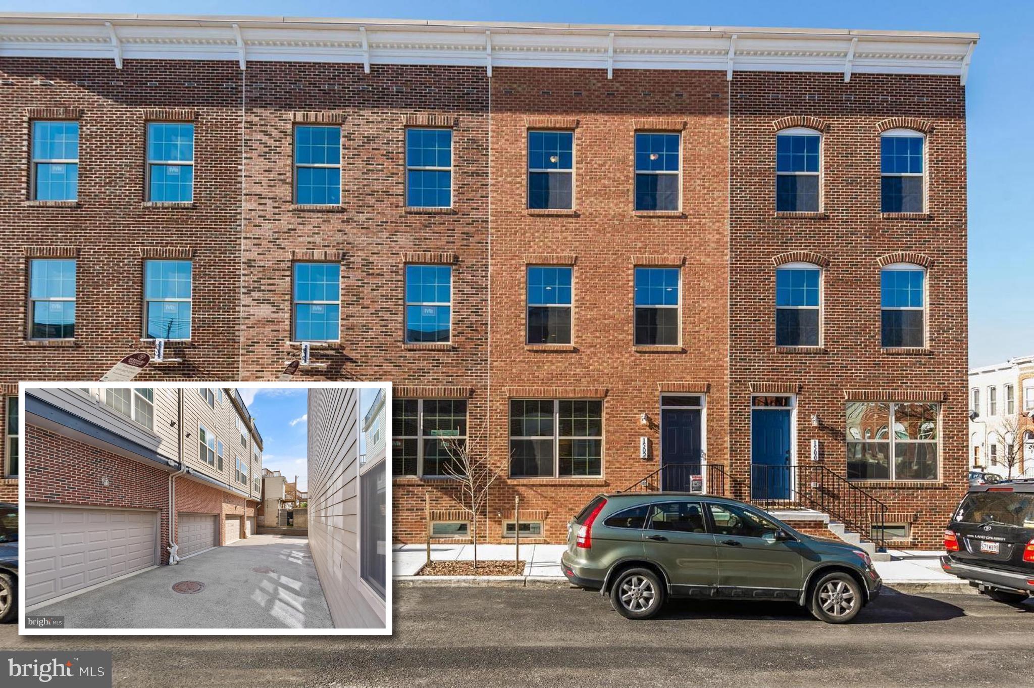 a car parked in front of a building