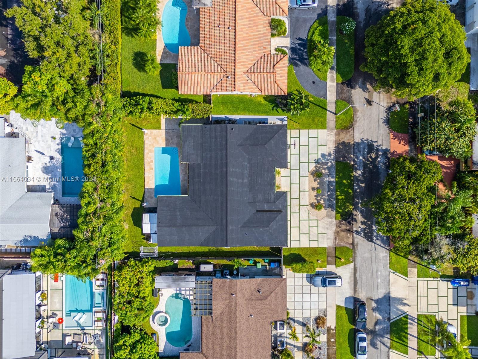 an aerial view of a house