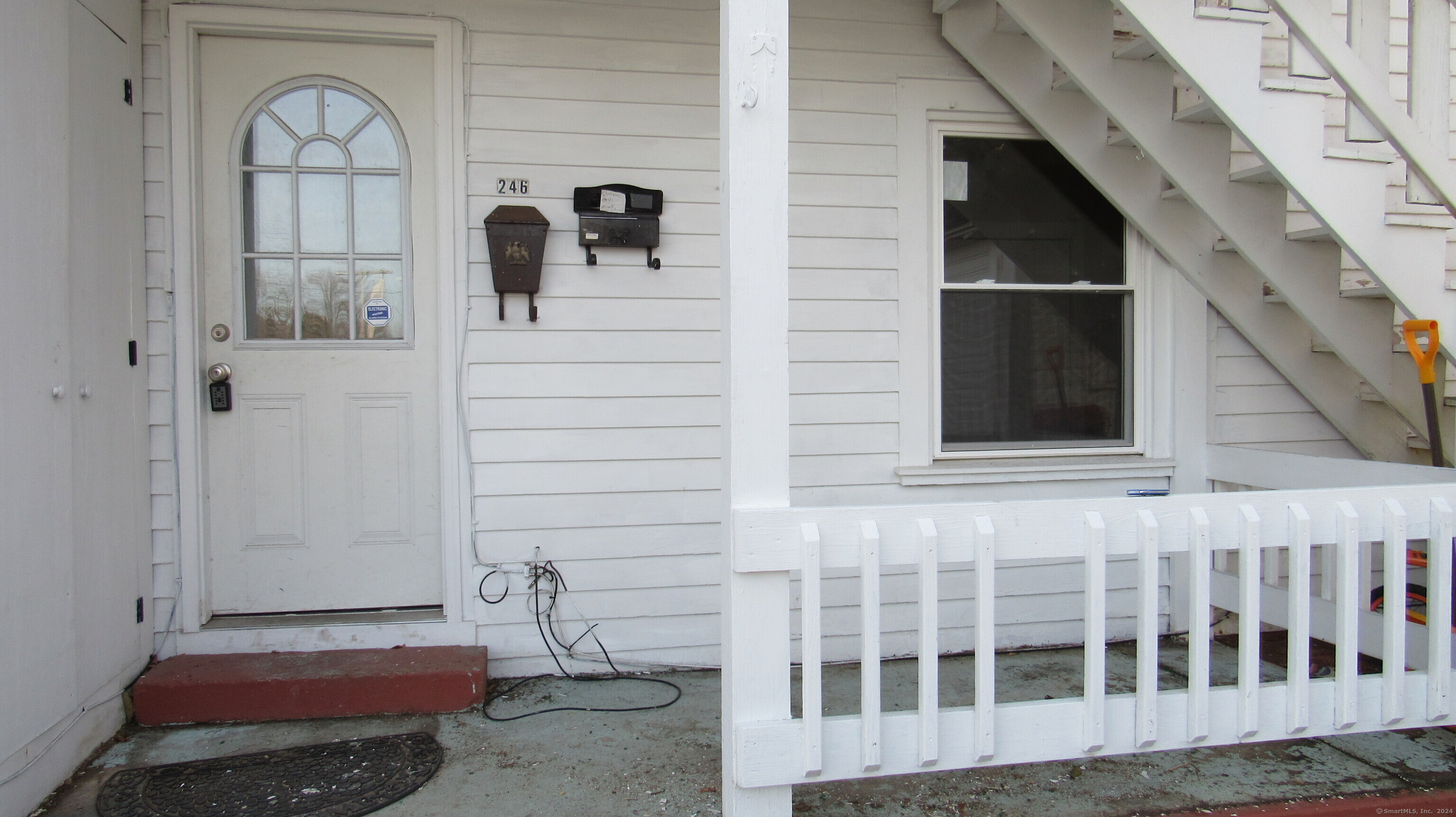 a view of front door of house