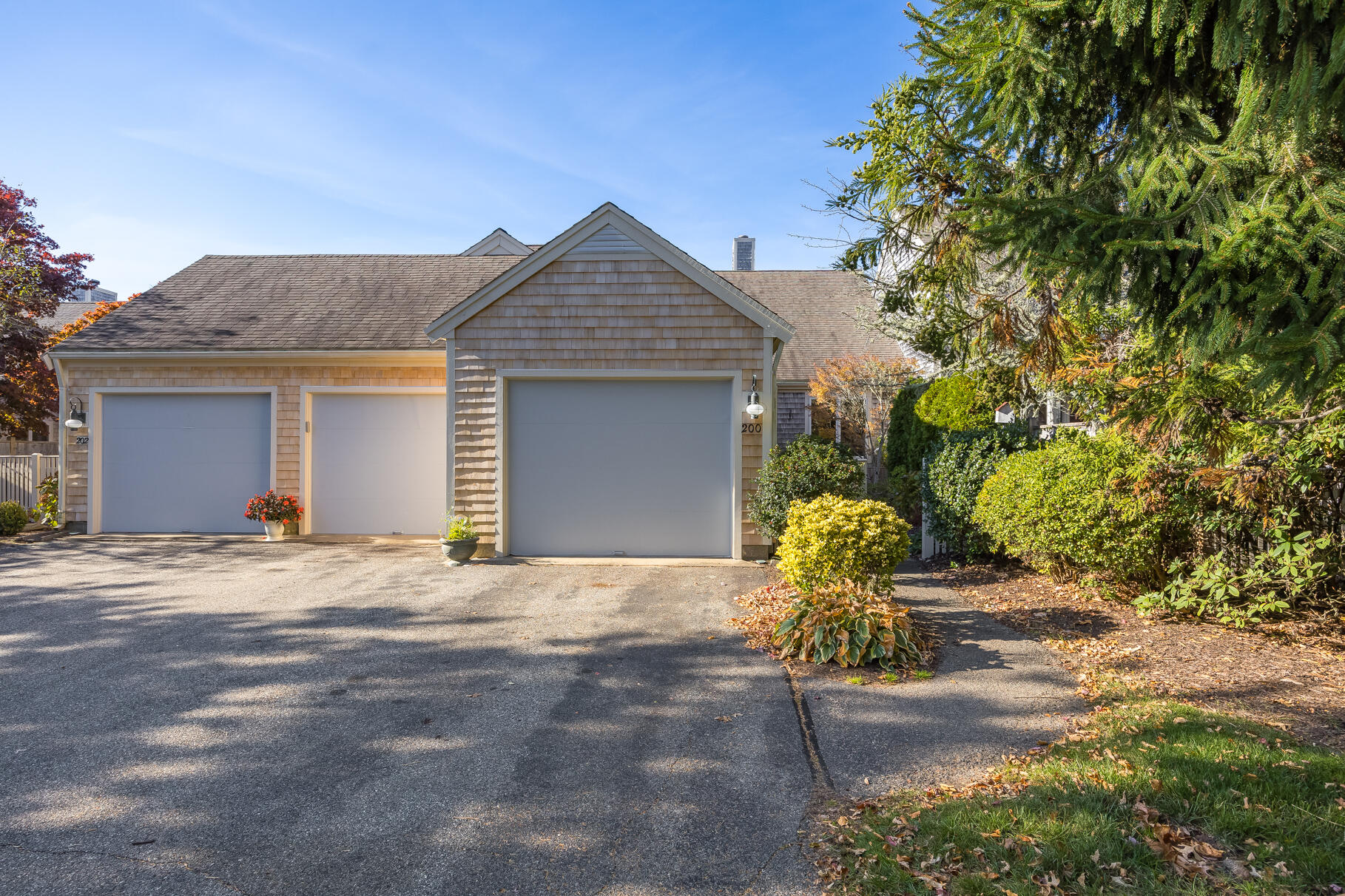 a front view of a house with outdoor space