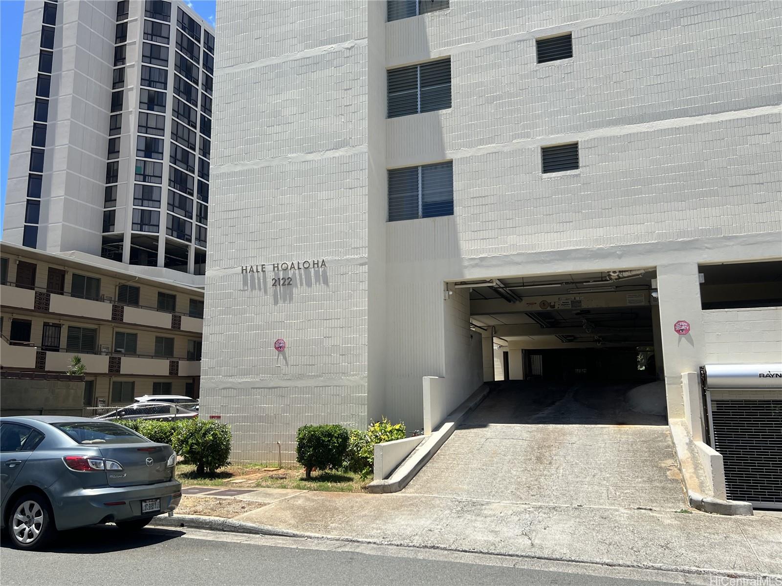 a view of a car garage