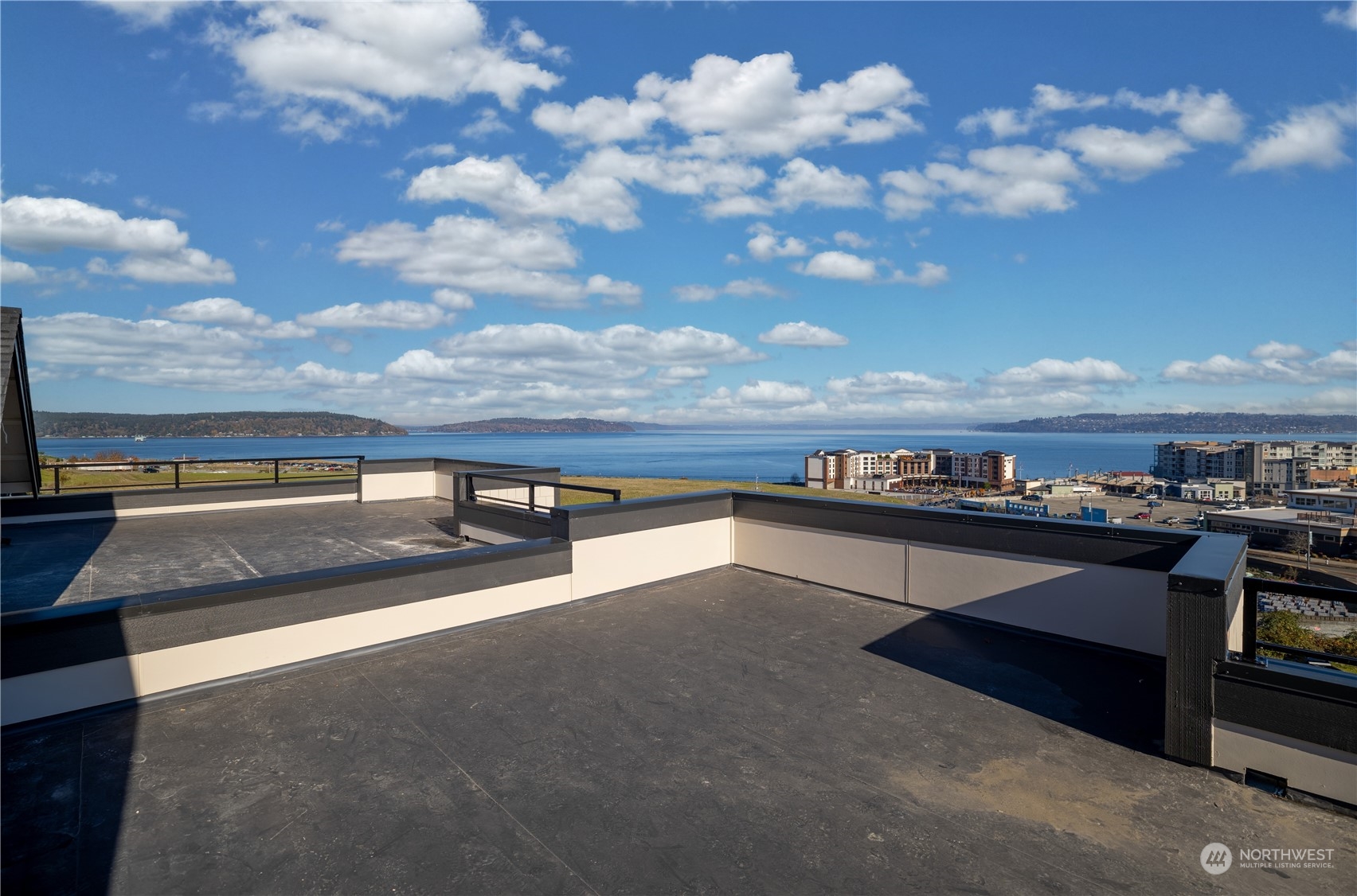 a view of a terrace with skyline