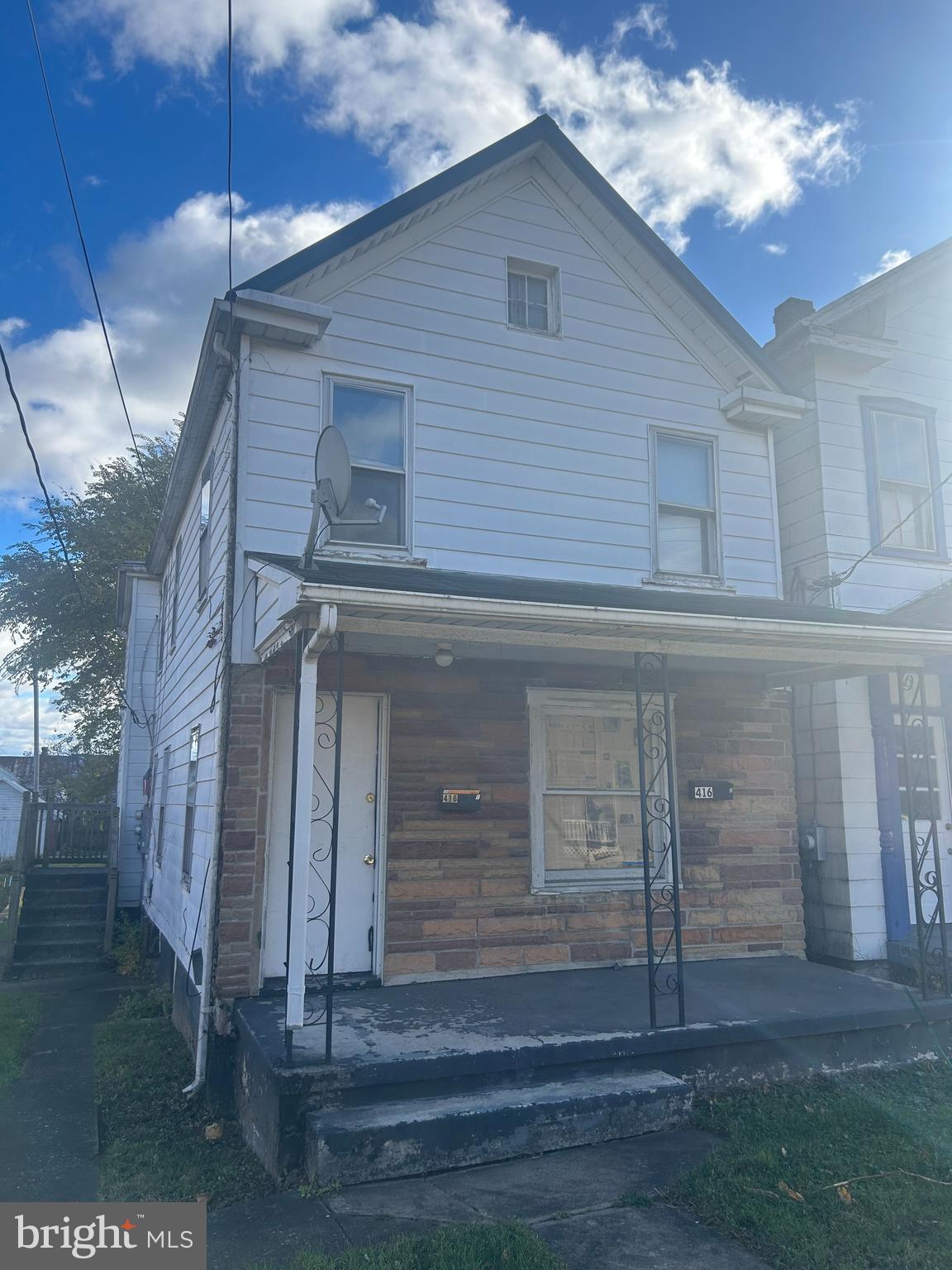 a front view of a house