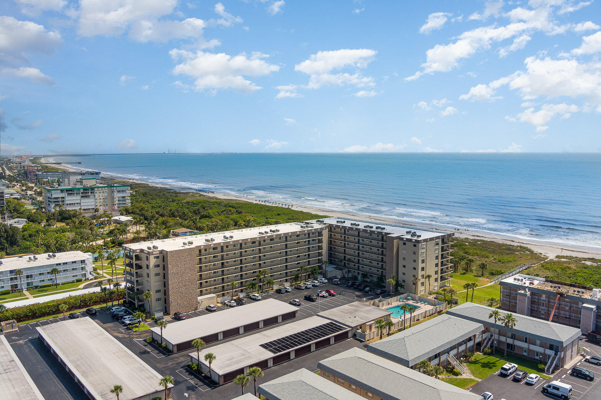 a view of city with ocean view