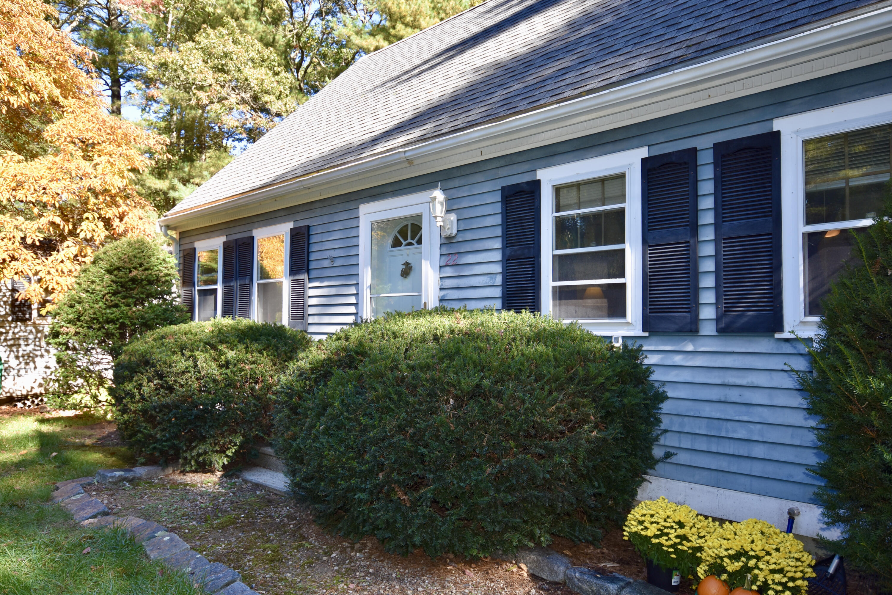 a front view of a house