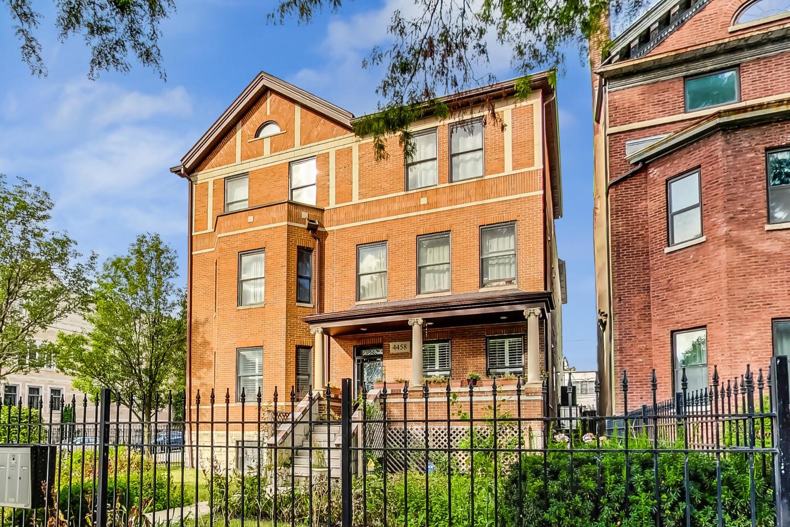 front view of a brick house