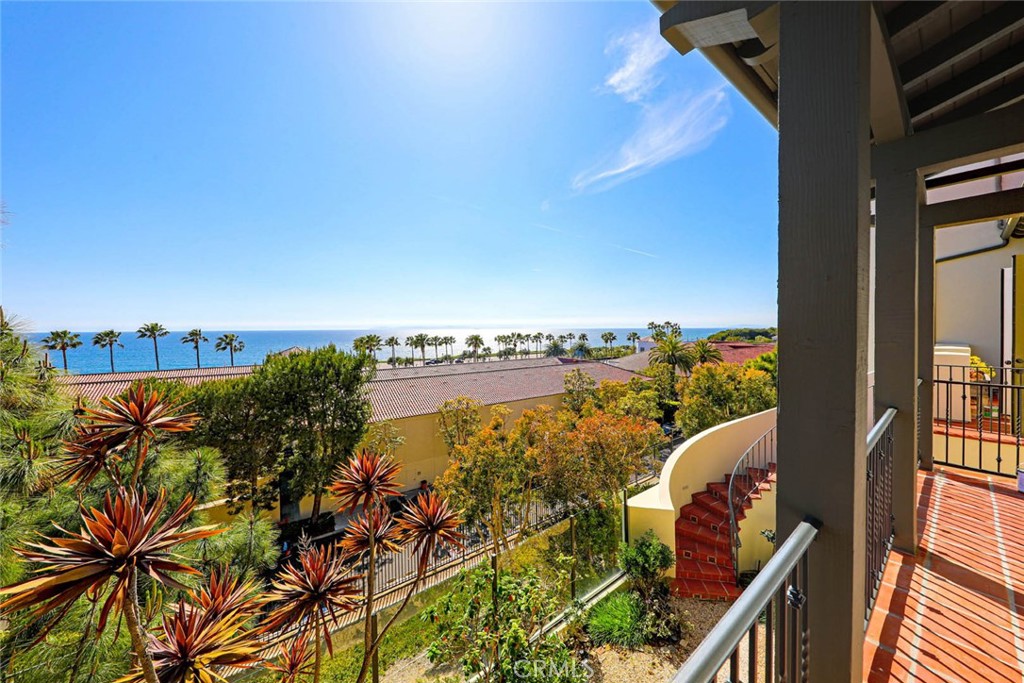 a view of a balcony with lake view