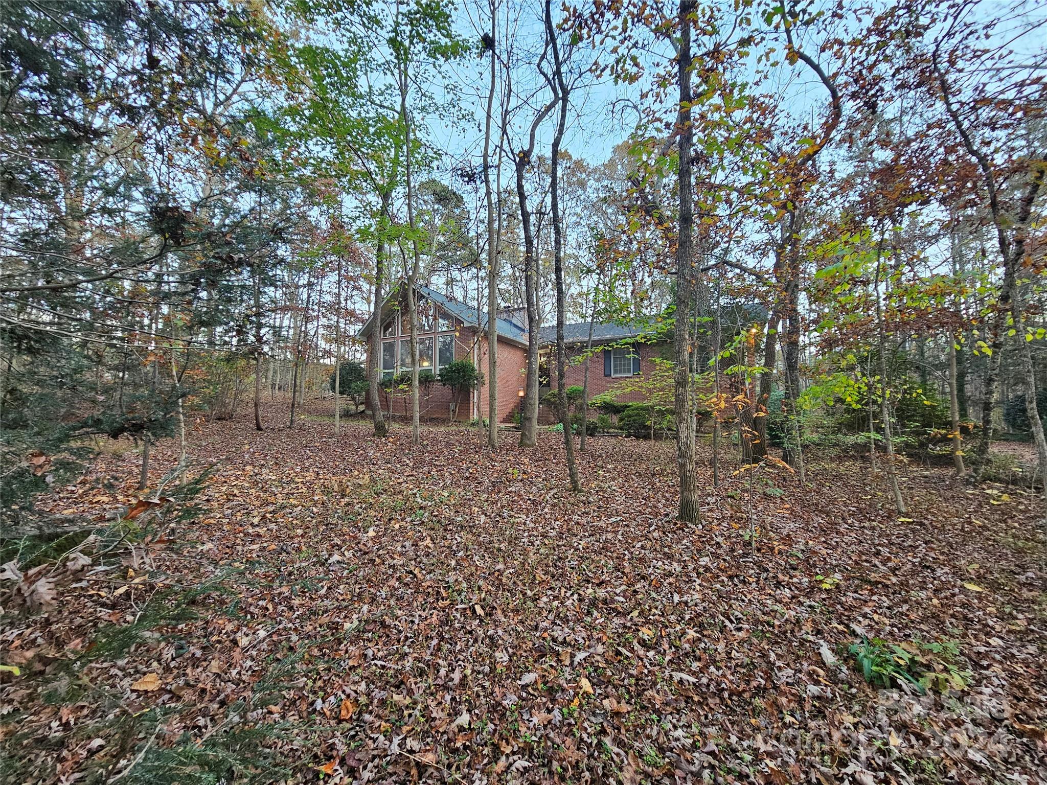 a backyard of a house with lots of green space