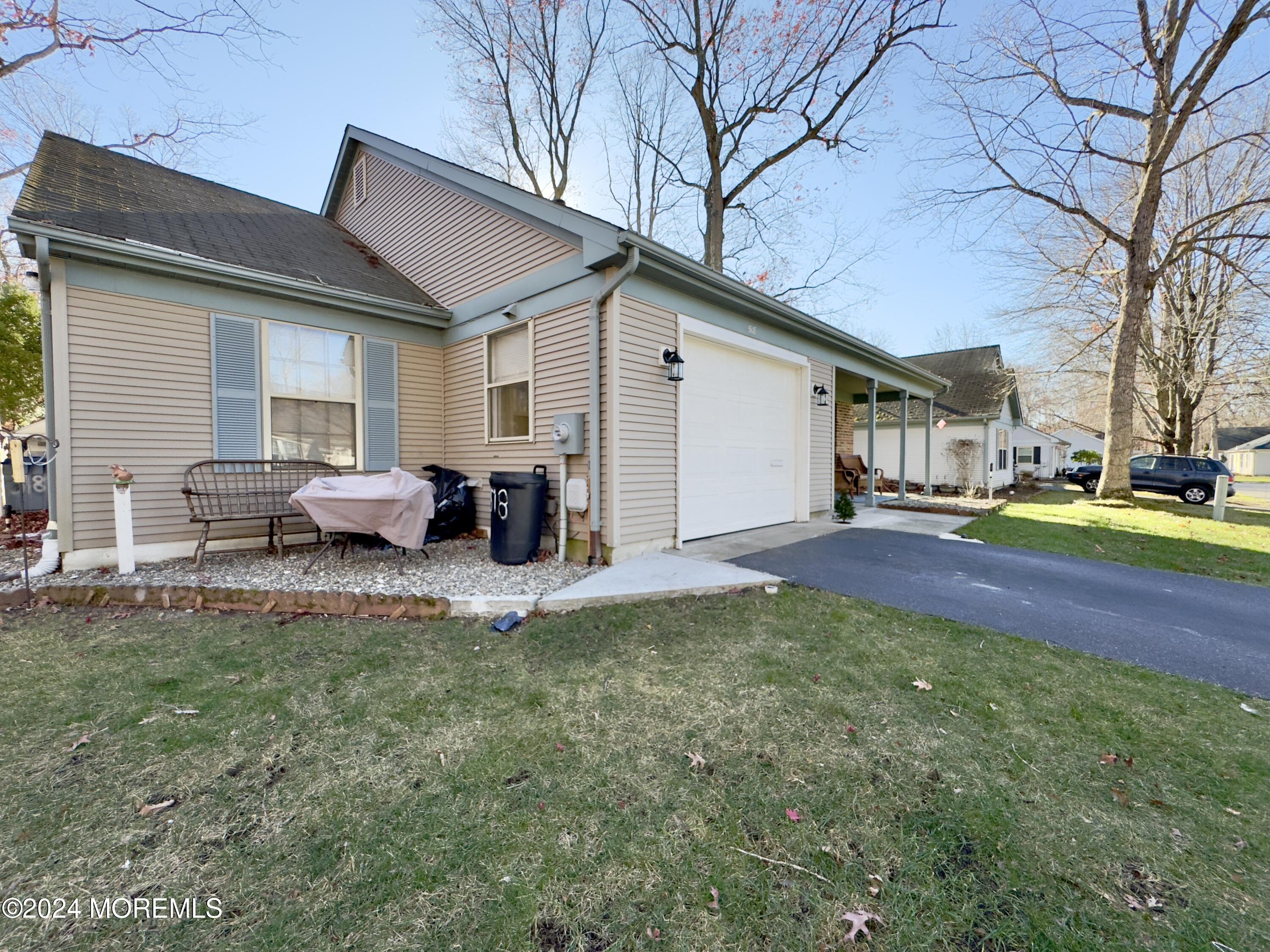 a view of a house with a patio