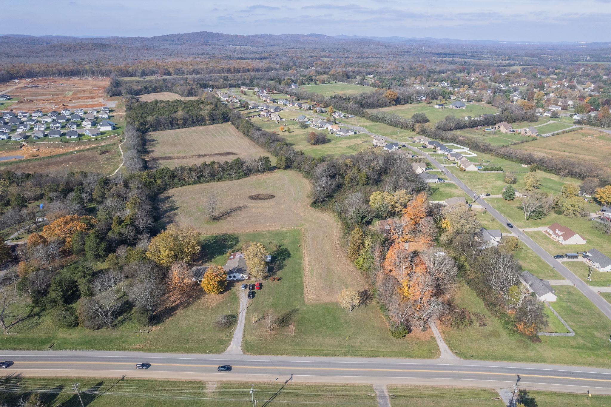 an aerial view of multiple house