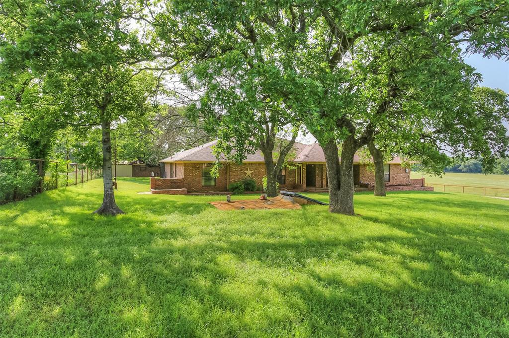 a view of a house with a backyard