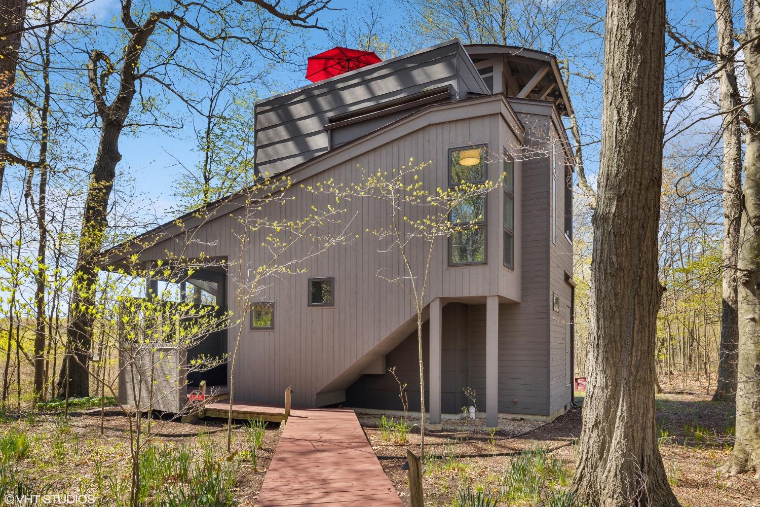 a front view of a house