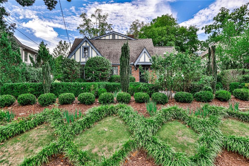 an aerial view of a house