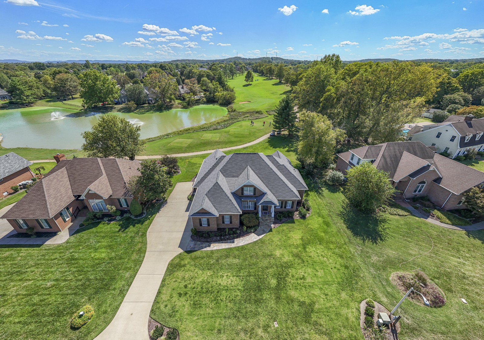 Aerial view of house & golf course