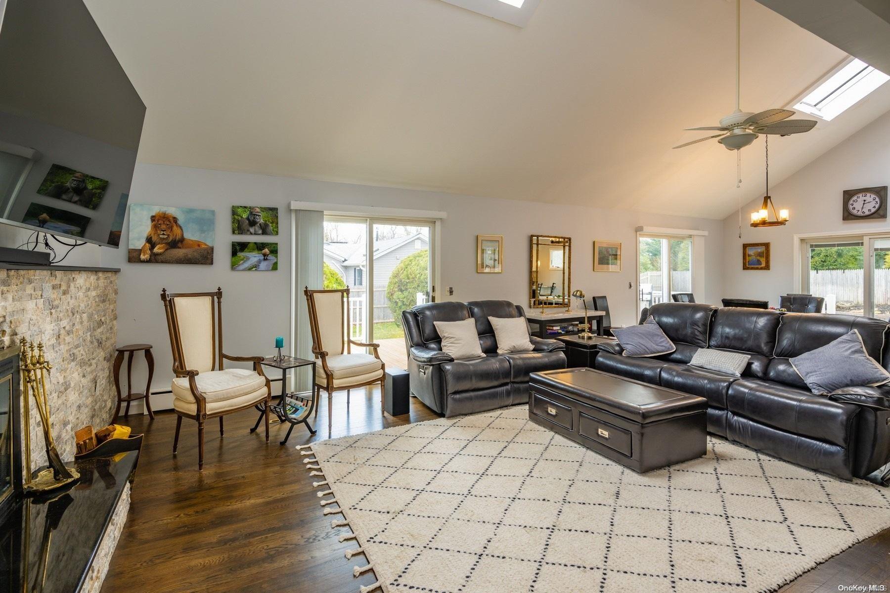 a living room with furniture