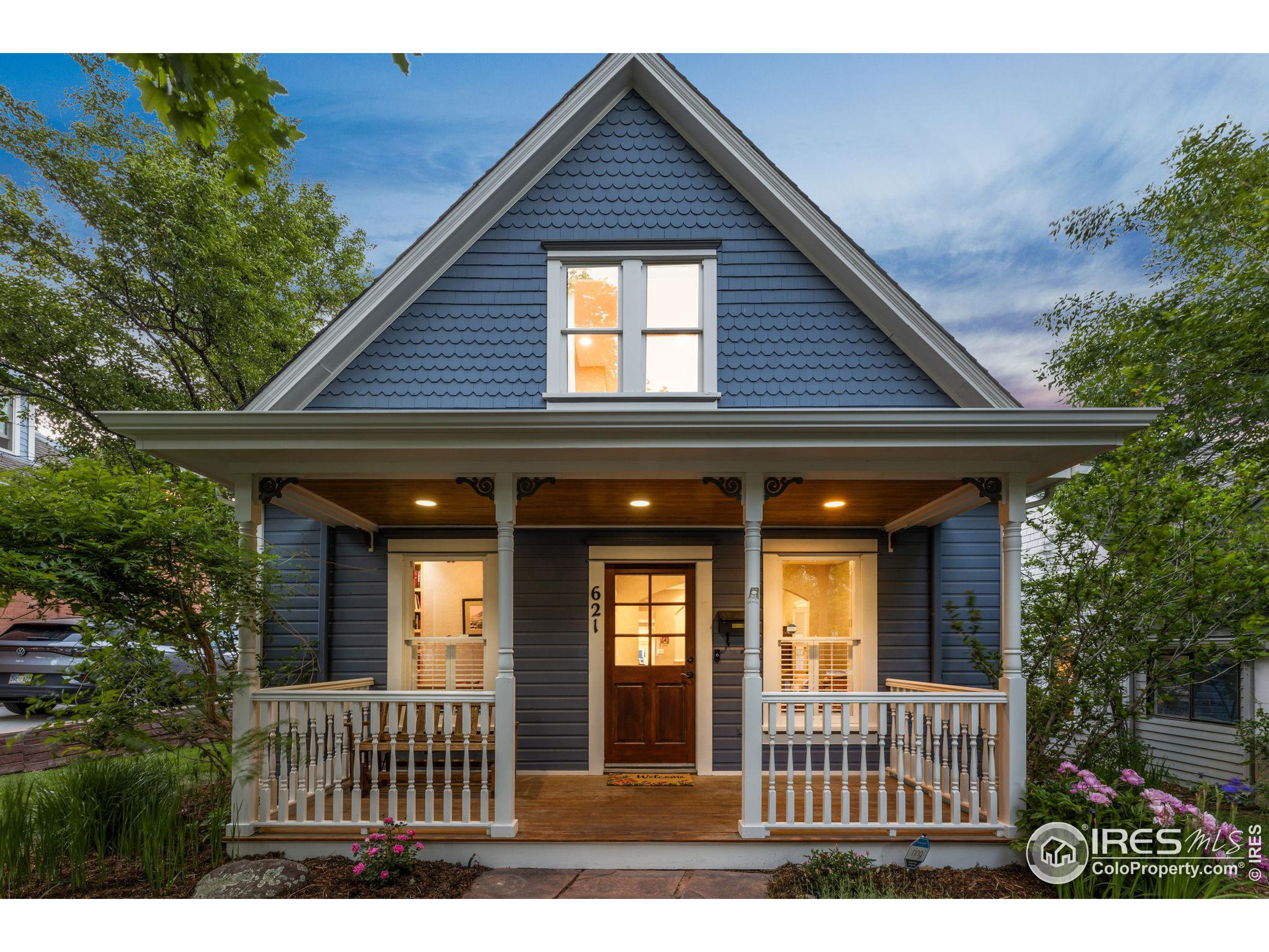 a view of a house with a porch