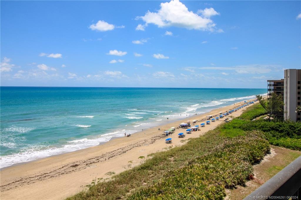 a view of an ocean and beach