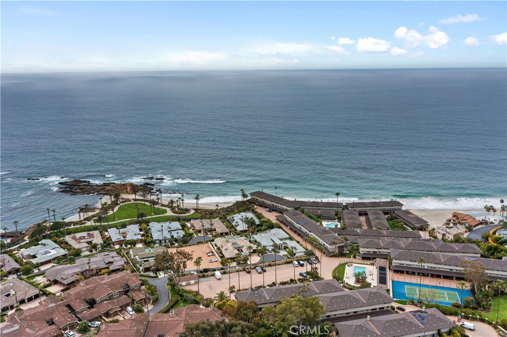 a view of parking and ocean view