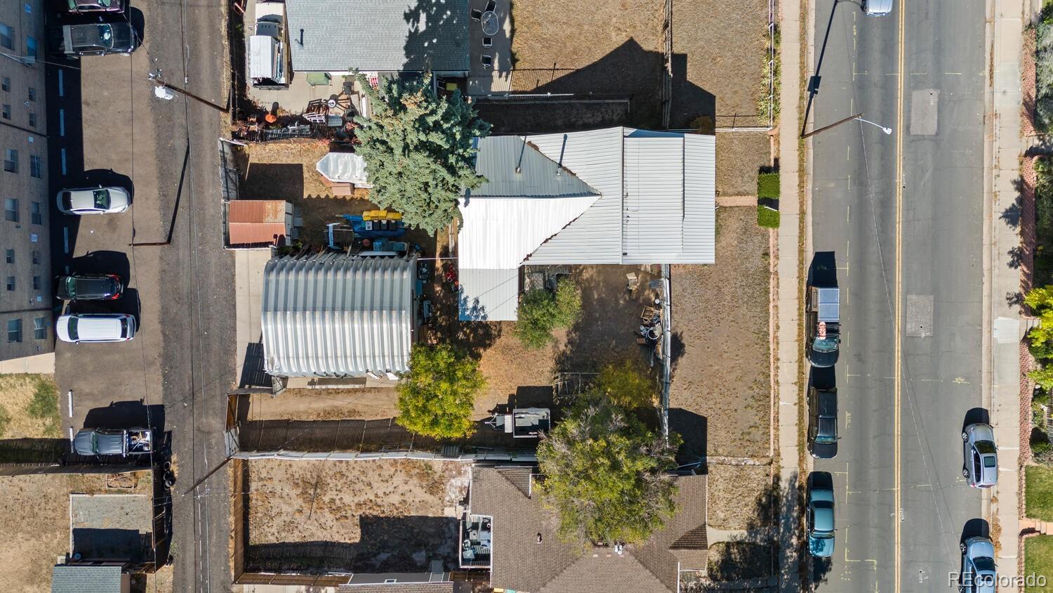 an aerial view of a house