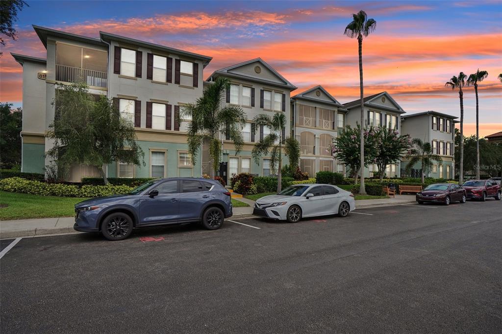 a car parked in front of a house