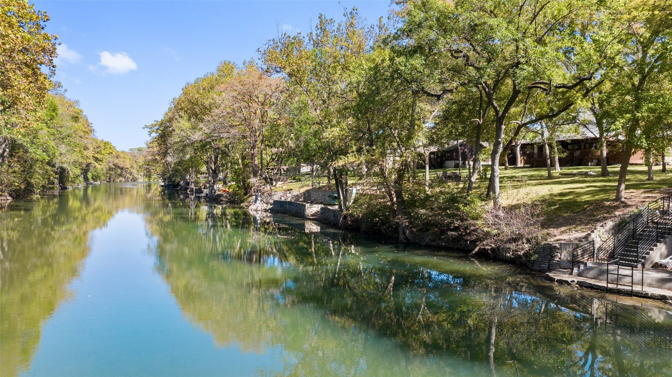 a view of a lake with houses