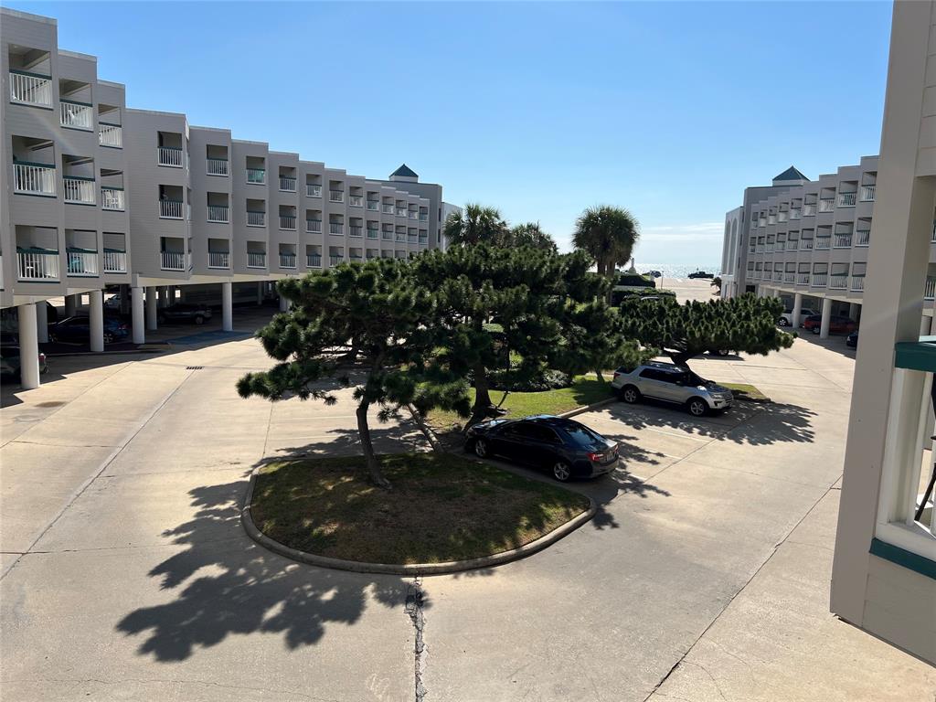 a view of a terrace with a bench