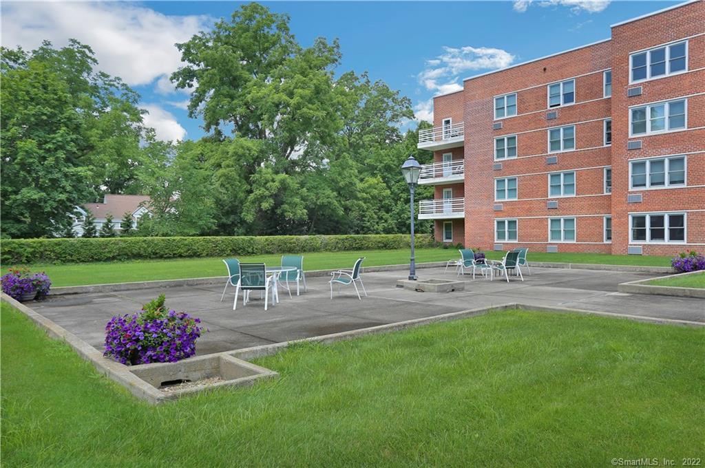 a garden view with a seating space and garden view