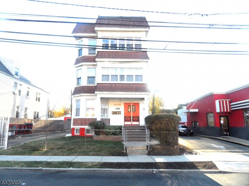 a front view of a building