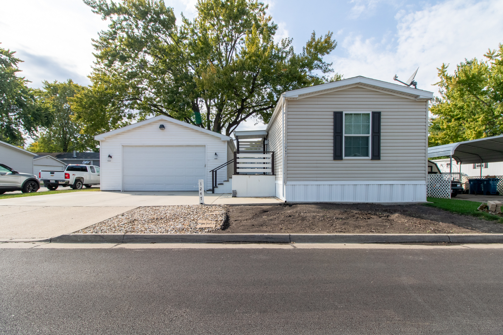 a house with a yard in front of it