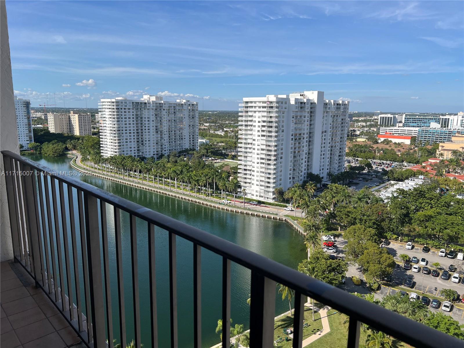 a view of a city from a balcony