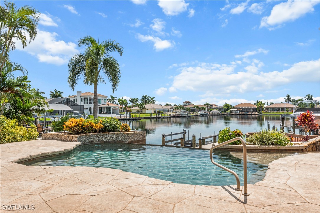 a view of a lake with a house