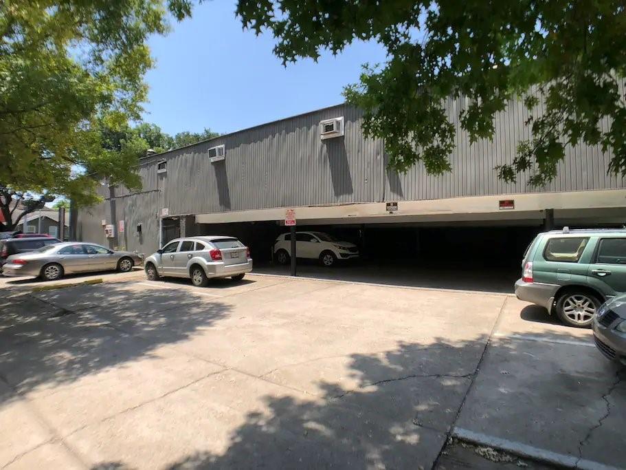 a car parked in front of a building