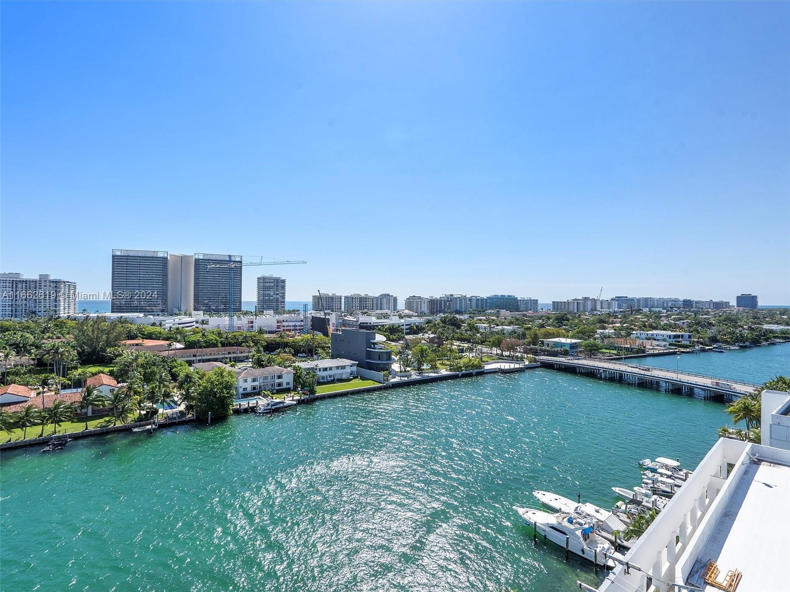 a view of a lake with a city