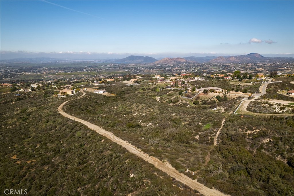 an aerial view of residential houses with city view