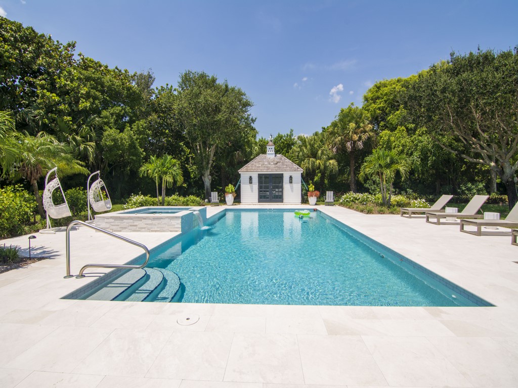 a view of a backyard with a garden