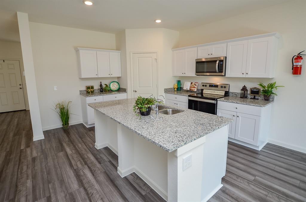 Open Floor Plan with a big kitchen island