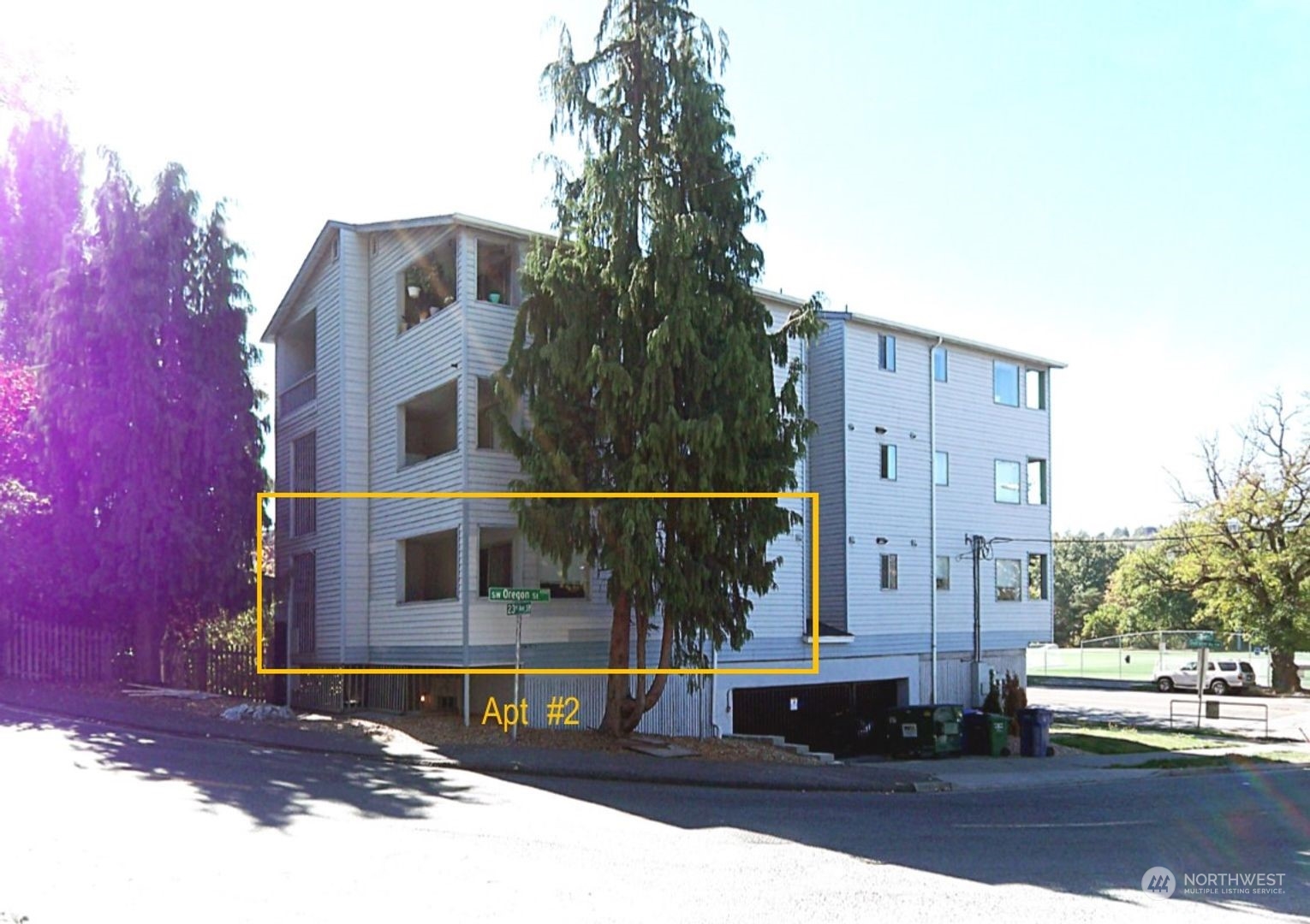 a building view with a outdoor space