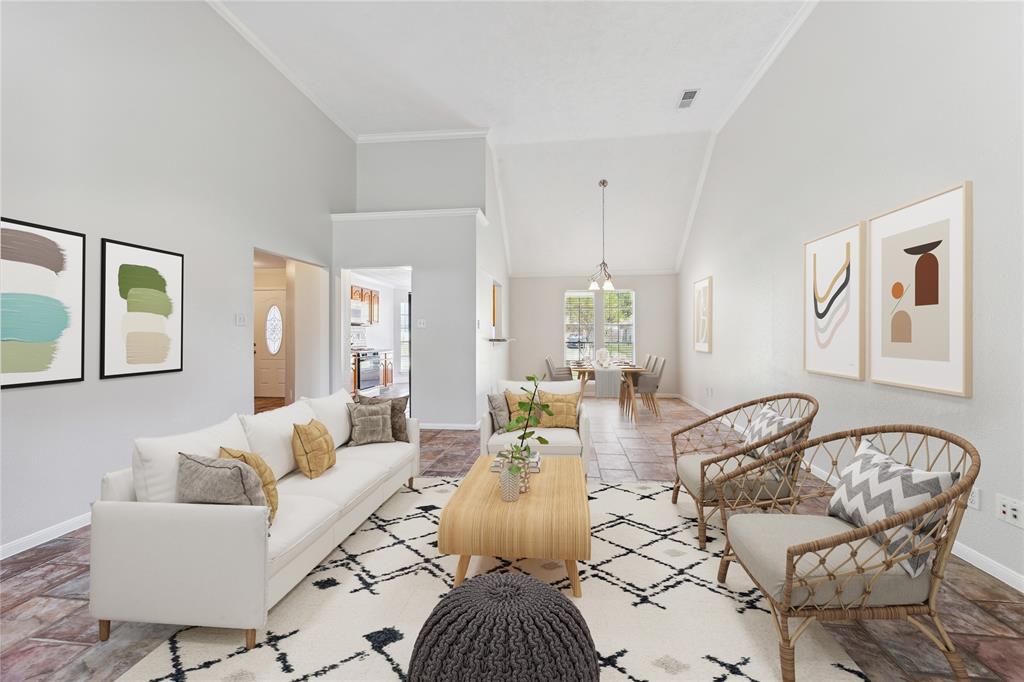 [Family/dining] Step into the spacious family room, where comfort meets style