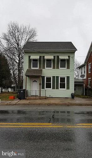 a front view of residential houses