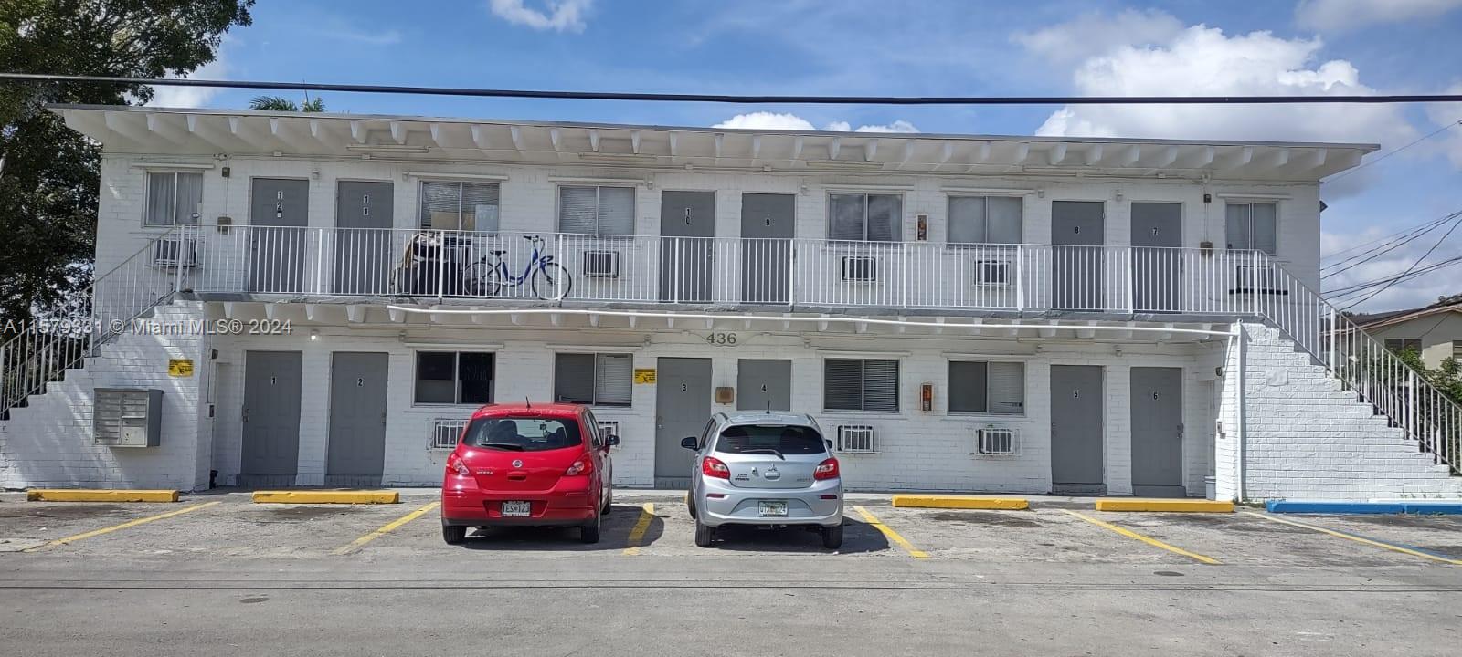 a car parked in front of a building