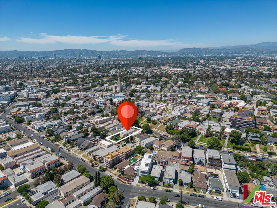 an aerial view of a city