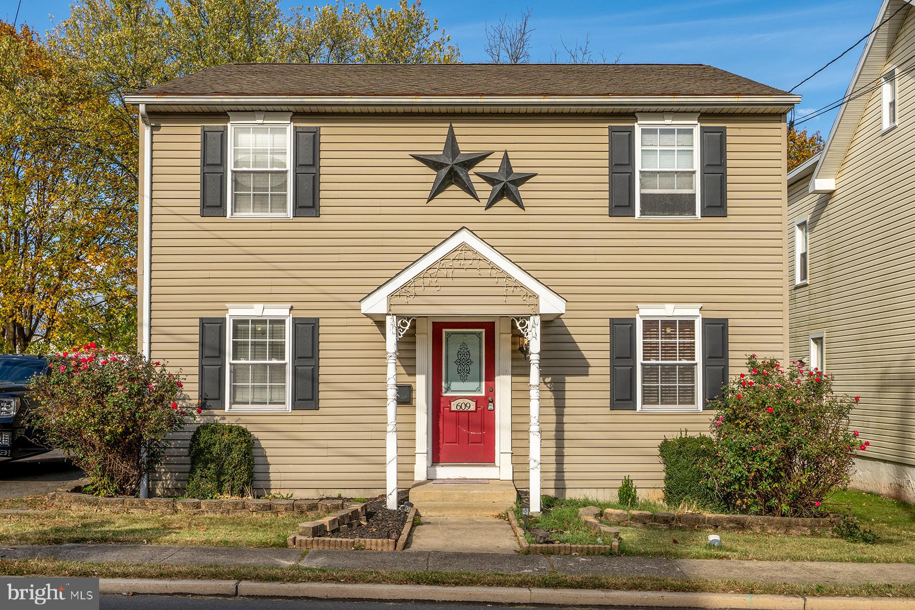 a front view of a house