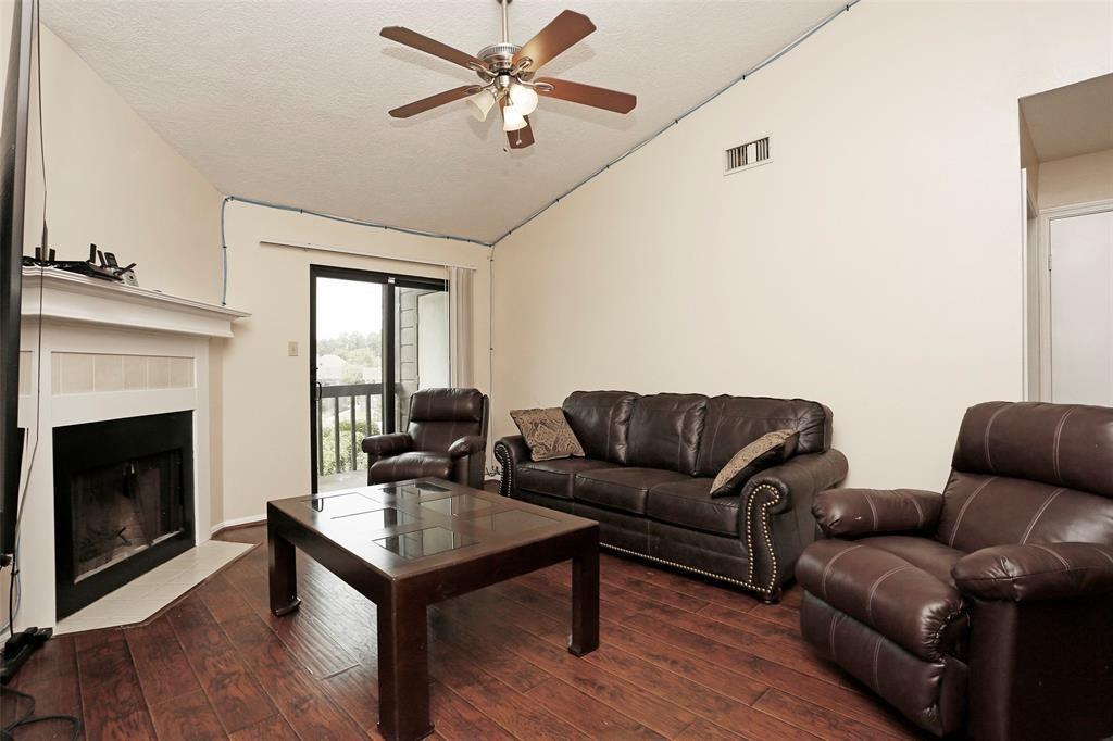 Living room with fireplace