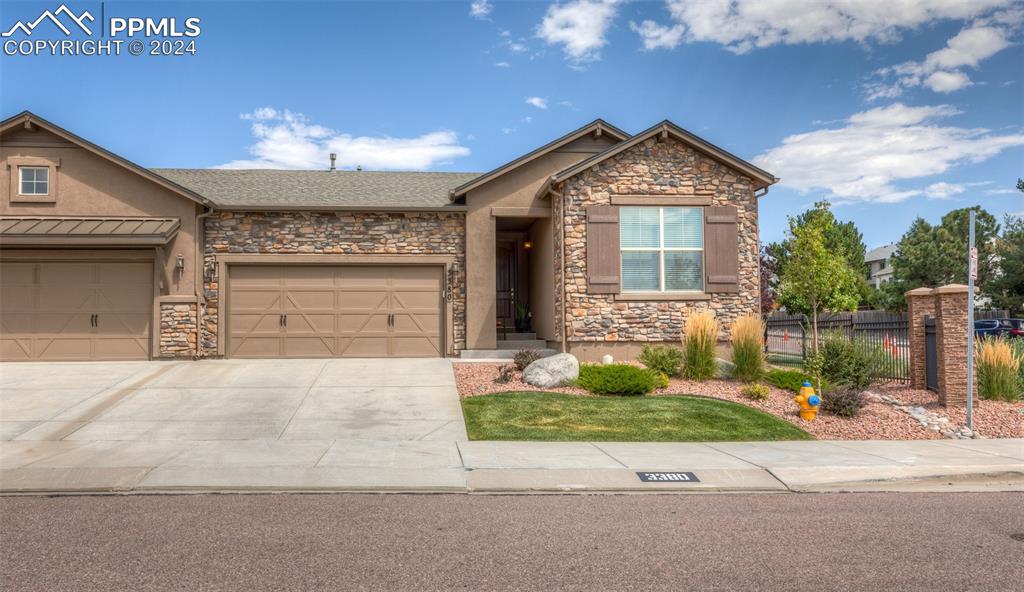 Craftsman-style house with a garage