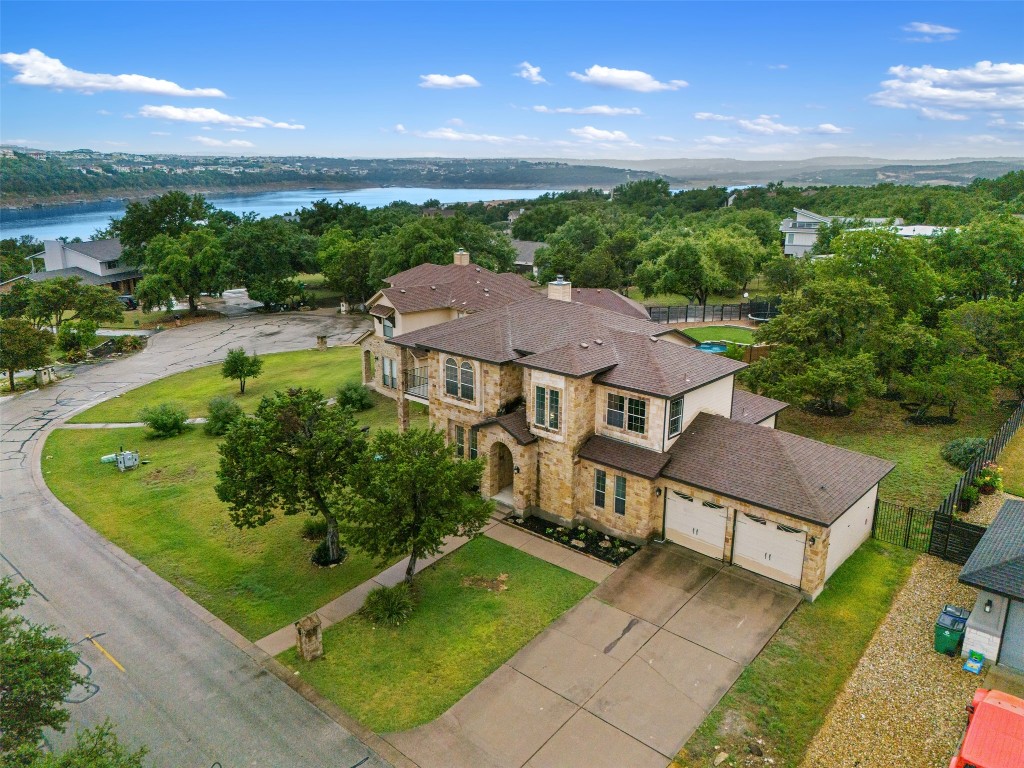 an aerial view of a house