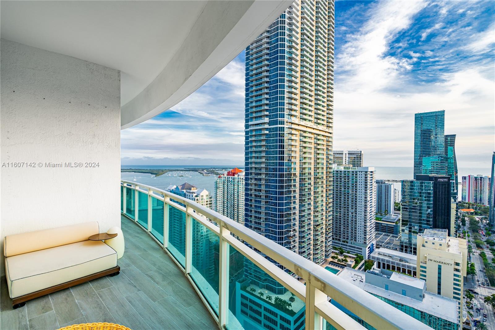 a balcony with city view