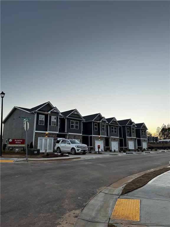 a view of a town with residential houses