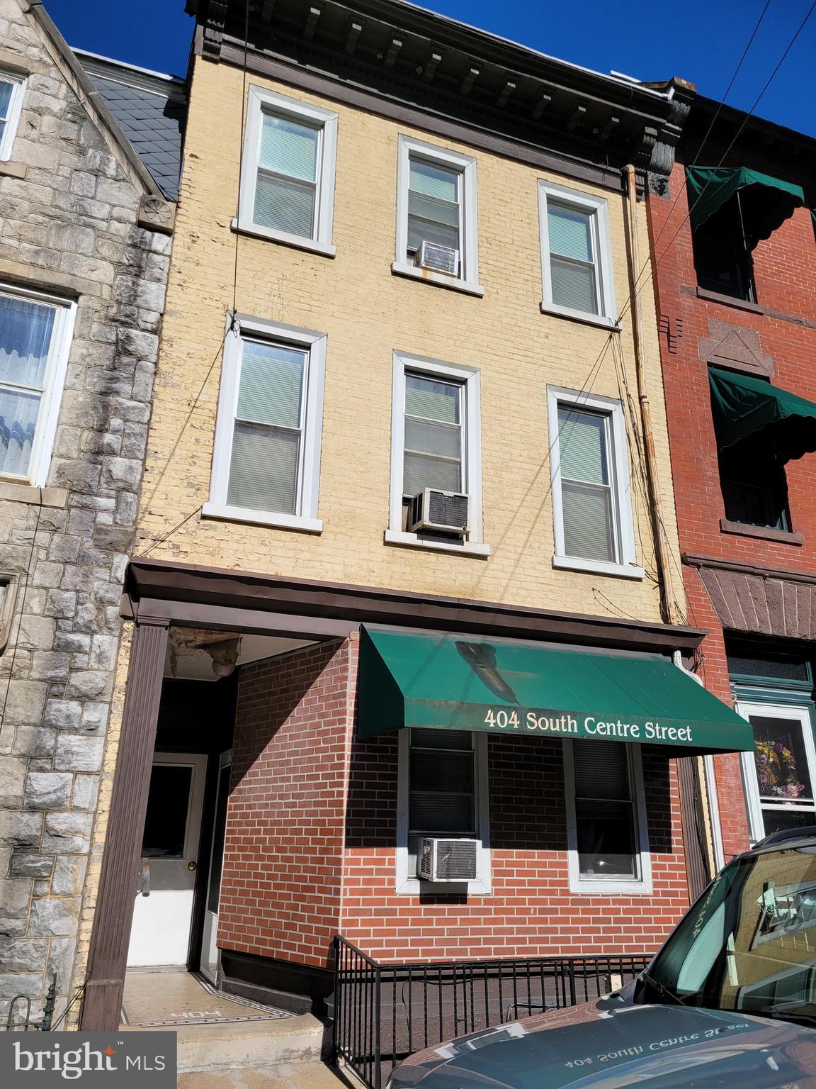 a view of building with windows